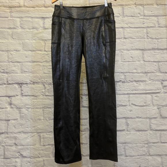 Skechers L Croc Embossed Pants Leggings Straight Leg Side Pockets / Back Pockets - Picture 2 of 10